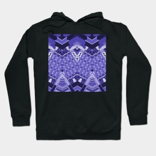 Ultra Violet Detailed Chevron Pattern Hoodie